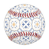 Monogramm Blumenmuster 5 Baseball (Vorderseite)