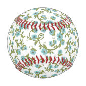Monogramm Blumenmuster 7 Baseball (Vorderseite)