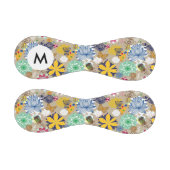 Monogramm Blumenmuster im Retro-Stil 3 Baseball (Paneele)