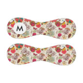 Monogramm Blumenmuster im Retro-Stil 4 Baseball (Paneele)
