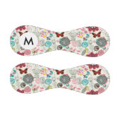 Monogramm Blumenmuster im Retro-Stil 5 Baseball (Paneele)