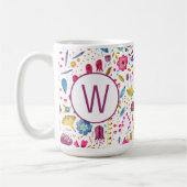 Monogramm Blumenmuster Kaffeetasse (Links)