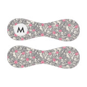 Monogramm-Blumenmuster mit Cartoon-Vögeln 2 Baseball (Paneele)