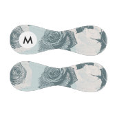 Monogramm Blumenmuster mit Rose Baseball (Paneele)