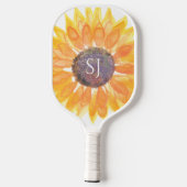 Monogramm Blumenmuster Pickleball Schläger (Rückseite)
