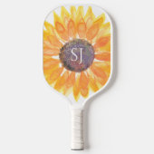 Monogramm Blumenmuster Pickleball Schläger (Vorderseite)