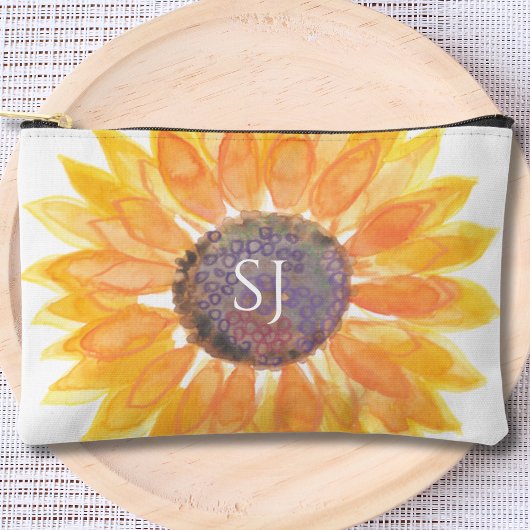 Monogramm Blumenmuster Zubehörtasche
