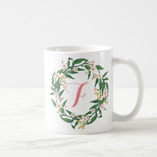 Monogramm Blumenreath, Geburtstag, Muttertag8 Kaffeetasse