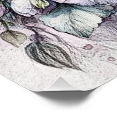 Monogramm blumenzeichnend rosa Stiefmütterchen Blu Poster (Ecke)