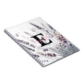 Monogramm-Blumenzeichnung rosa Kirschblüte  Notizblock (Rechte Seite)