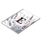 Monogramm-Blumenzeichnung rosa Kirschblüte  Notizblock (Linke Seite)
