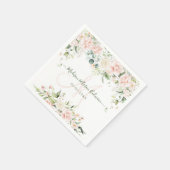 Monogramm Blush Creme Rose Eukalyptus Jedes Ereign Serviette (Ecke)