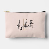 Monogramm Blush Pink Kosmetik/Zubehör Makeup Beute Zubehörtasche (Vorderseite)