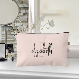 Monogramm Blush Pink Kosmetik/Zubehör Makeup Beute Zubehörtasche