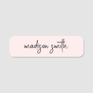Monogramm Blush Pink Modernes Minimalistisches Mag Namensschild