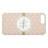 Monogramm Blush Pink und Gold Quilette Case-Mate iPhone Hülle (Rückseite (Horizontal))