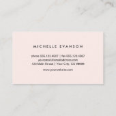 Monogramm Blush Pink und Schwarzer Blütendraht Visitenkarte (Rückseite)