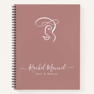 Monogramm Blush Rose Visagist Friseursalon Notizblock