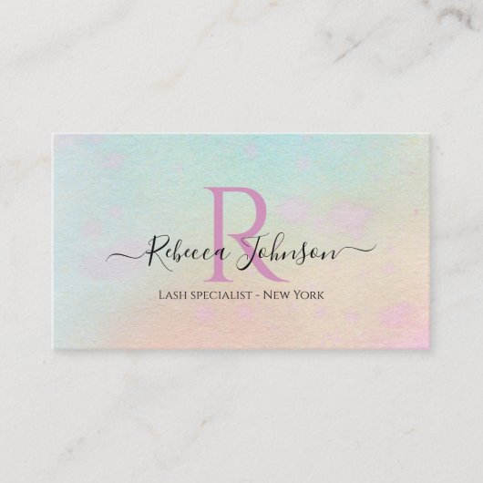 Monogramm-Blüte Visitenkarte (Vorderseite)