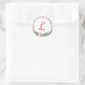Monogramm Blüten Runder Aufkleber (Tasche)