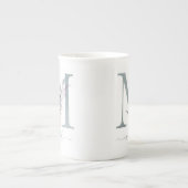 Monogramm Blütenrosa Blütenfarben Floral Letter Porzellantasse (Vorderseite)