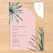 Monogramm Bögen Hellrosa Hochzeit Acryleinladungen (Vorderseite)