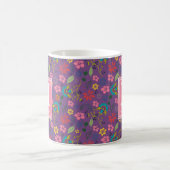 Monogramm Bohemische farbige Blume Kaffeetasse (Mittel)