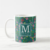 Monogramm Bohemische farbige Blume Kaffeetasse (Links)