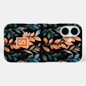 Monogramm Boho-Blume Case-Mate iPhone Hülle (Rückseite (Horizontal))