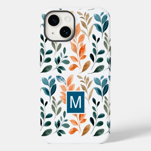 Monogramm Boho-Blume Case-Mate iPhone Hülle (Rückseite)