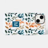 Monogramm Boho-Blume Case-Mate iPhone Hülle (Rückseite (Horizontal))
