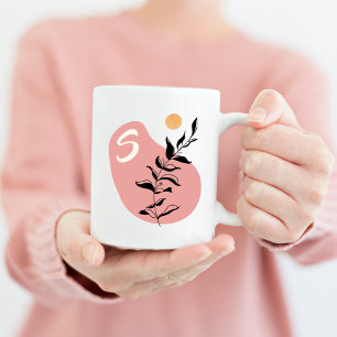 Monogramm Boho Eukalyptus mit Sun Kaffeetasse