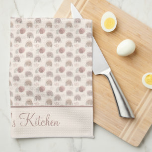 Monogramm Boho Regenbogen Abstract Beige Creme Ros Geschirrtuch