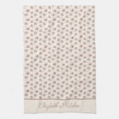 Monogramm Boho Regenbogen Abstrakt Beige Creme Ros Geschirrtuch (Vertikal)