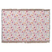 Monogramm Boho Wildblume Rosa Orange Lila Blumen