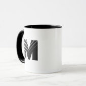 Monogramm Bold Modern Schwarz Weiß Tasse (Vorderseite Links)