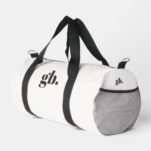 Monogramm Bold Vintage Elegant Weiß Duffle Bag (Rechte Ecke)