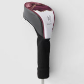 Monogramm-Bordeaux- und Goldgolfkopfabdeckung Golf Headcover (angewinkelt)