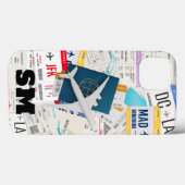 Monogramm Bordkarte, Flugticket Collage, Spaß Case-Mate iPhone Hülle (Rückseite (Horizontal))
