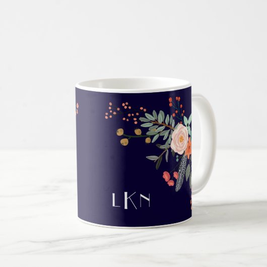 Monogramm botanisch kaffeetasse (VorderseiteRechts)
