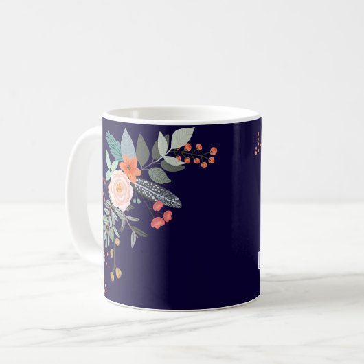 Monogramm botanisch kaffeetasse (Vorderseite Links)
