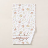 Monogramm Botanische Rose Gold Neutrale Terrakotta Badhandtuch Set (Handtuch)