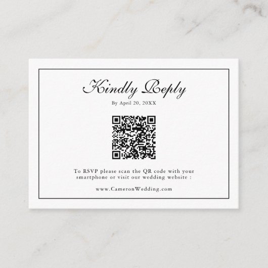Monogramm Botanischer Wraath QR Code Wedding RSVP Begleitkarte (Vorderseite)