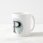 Monogramm Botanisches Blatt P Buchstabe klassische Kaffeetasse (VorderseiteRechts)