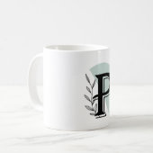 Monogramm Botanisches Blatt P Buchstabe klassische Kaffeetasse (Vorderseite Links)