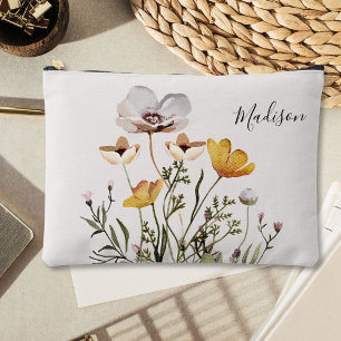 Monogramm Bouquet aus getrockneten Wildblumen Zubehörtasche