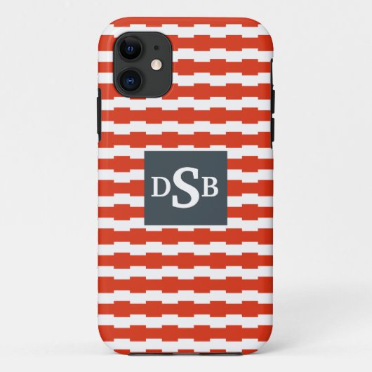 Monogramm Boxstripe Muster Case-Mate iPhone Hülle (Rückseite)