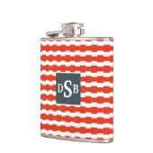 Monogramm Boxstripe Muster Flachmann (Links)