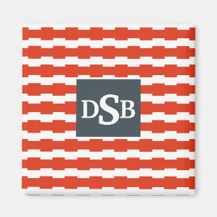 Monogramm Boxstripe Muster Magnet