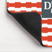 Monogramm Boxstripe Muster Mousepad (Ecke)